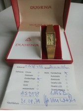 Vergoldete Handaufzug Dugena Classic AS 2131 Armbanduhr für Damen  mit OVP 