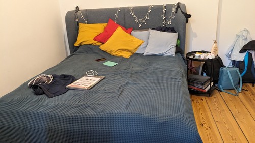 Bett 180x200 blau gray - 180x200, tufjord