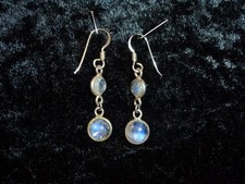 Ohrringe Ohrhänger Mondstein 925 Sterling Silber - Handarbeit NEU