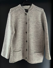 Damen Trachten Janker/Jacke Grau mit Zopfmuster ca. Gr. 44 v. Sigi Scheiber