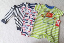 Baby Jungen Spieler Body 3 Stück Overall Einteiler Strampler G 62/68 Neu Etikett