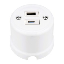 Aufputz Porzellan Retro USB-A