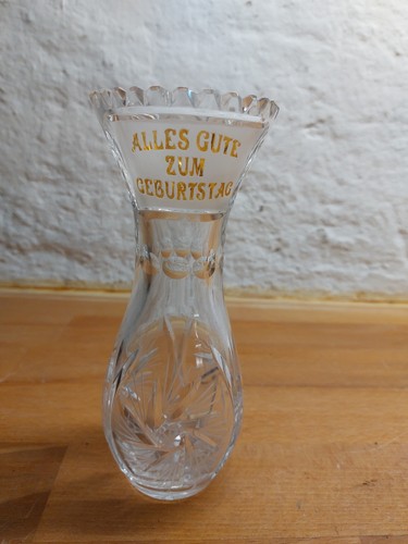 Vase kristallglas alles gute - "alles,