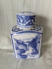 große chinesische Teedose eckig Vorratsdose aus Keramik