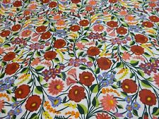  NEU Stoff 100 % Baumwolle Patchwork Blumen retro weiß rot bunt 
