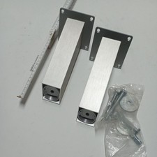 2 x Hettich Barkonsole Edelstahl gebürstet 17cm, 5x5cm Küchentheke Thekenaufsatz