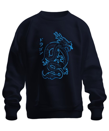 Japanischer drache neon blau - japanischer,