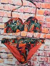 Jette Bikini Bademode mehrfarbig gemustert Hose und Oberteil mit Bügel (917)