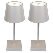 2x USB Tischleuchte Grau