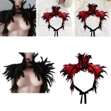 Naturfeder Shrug Schal Halloween Kostüm Gothic Kragen Poncho Capelet