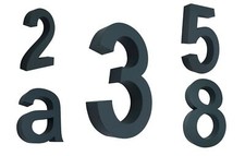 Hausnummer Edelstahl H20cm H30cm anthrazit RAL7016 Arial B-WARE  STARK REDUZIERT