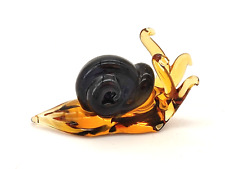 Schnecke aus Glas, schwarz - Glastier handgearbeitet, Glasfigur, EU-Herstellung