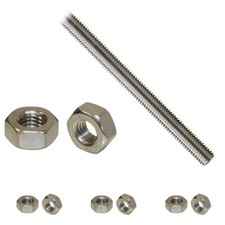Gewindestange 1m Edelstahl DIN975 Gewindestab Mutter DIN934 V2A LINKSGEWINDE