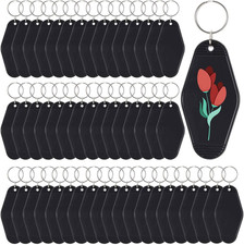 50pcs Blanko Motel Schlüsselanhänger beschriftbar Schwarz Vintage Hotel Schlüsse