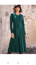 Peruvian Connection Kleid BW Modal Gr. M Grün Jade Langarm Neuwertig Bindegürtel