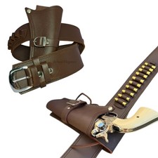 Cowboy Pistolenholster Gürtel braun Echtleder Pistole & Revolver Pistole Munition Gürtel