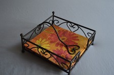 Serviettenhalter Vintage Metall Schwarz Antik Servietten-Ständer Servietten-Korb