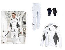 Maler Set Arbeitshose + Jacke, Malerhose Malerjacke Kübler IQONIC weiß + Hand