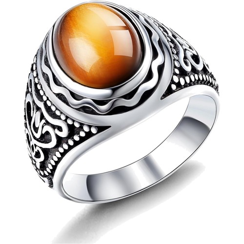 Herrenring edelstahl tigerauge - edelstahl,