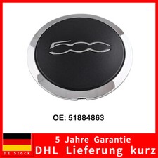 1 Stück Fiat 500 C L X Nabendeckel Raddeckel Felgendeckel schwarz Chrom 51884863