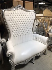 Mega Thronsessel XXL  silber Weiß