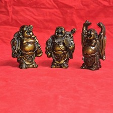 3x Copper RESIN LUCKY BUDDHA