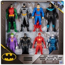 Batman Action Figuren 15cm 8er Set DC Comics Superman Joker Robin Flash Freeze