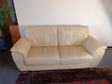 Echt Leder Couche Sofa 3 Sitzer Beige Farbe