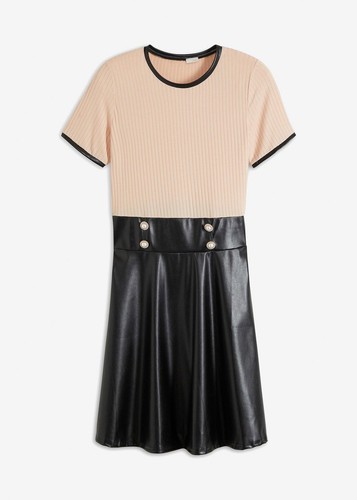 Neu lederimitat kleid - lederimitat-kleid, gr