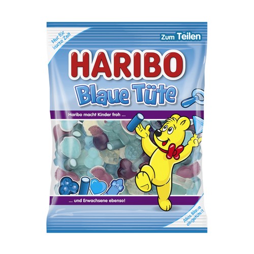 Haribo blaue tüte fruchtgummi - haribo,