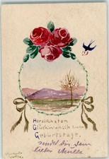 10226322 - 4046 Hafried Torchon Aquarellkarte Rose