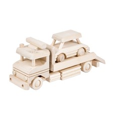 Holz Auto Abschleppwagen 2 teilig Holzauto Holzspielzeug Natur Kinderauto