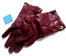 Designer Vintage AIGNER Leder Handschuhe Gr XS