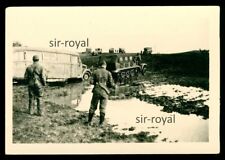 Wehrmacht SdKfz mit Zeltplane Aufbau - Reisebus Schlamm Russland  WK2 Foto 9x6cm