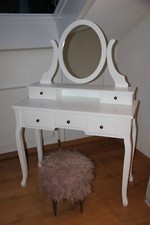 Schminktisch mit Spiegel aus Holz Frisiertisch Makeup