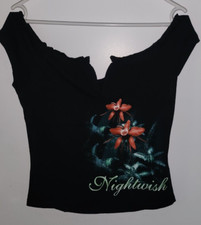 Girlyshirt, Off Shoulder, Crop Shirt, schwarz, Nightwish, Amaranth, EMP, S (36)