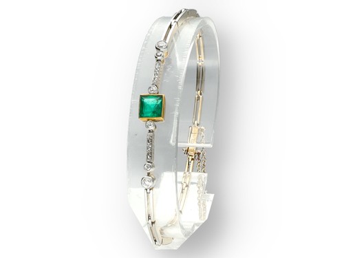 Smaragd diamant armkette - smaragd,
