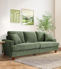 Grün Corduroy Sofa 3 Sitzer