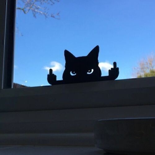 Hölzernes mittelfinger katze - hölzernes,