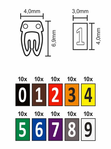 Set 100 kabelmarker - set, st.