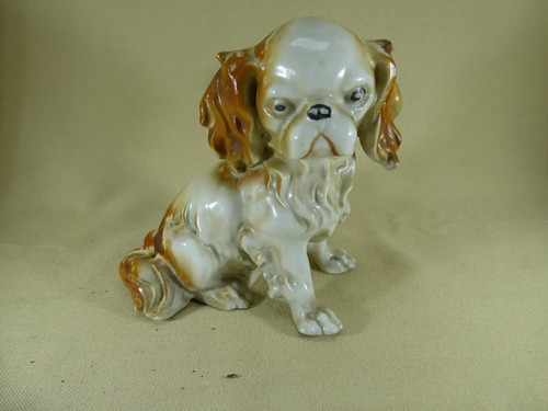 Porzellanfigur hund pekinese - hund,