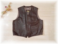Camel active * Herren Lederweste Biker Leder Weste Rindsleder Braun Gr. 58