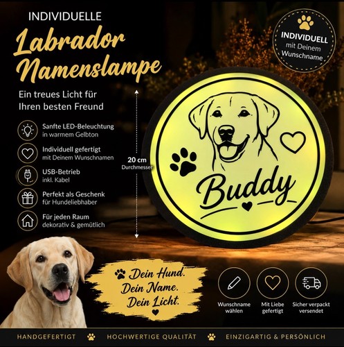 Ring lampe motiv labrador - ring-lampe, motiv: