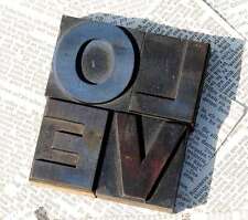 "LOVE" Holzbuchstaben Drucklettern Lettern Vintage shabby style letterpress wood