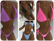 SeXy gepolsterter Push Up Neckholder Brazilian Mini Micro Slip String Bikini