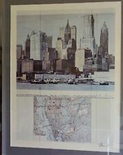 CHRISTO signiert:  "TWO LOWER MANHATTAN WRAPPED BUILDINGS" mit Original-Signatur