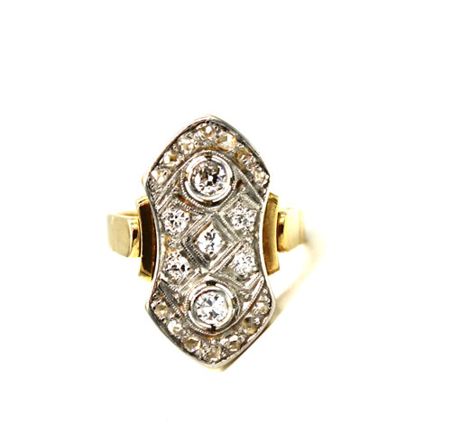 750 gelbgold ring diamantrose - 750,