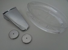 Seifenschale Acryl-Glas transparent + Seifenhalter mit Magnet in Chrom-Optik