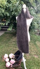 Schal  Angoraziege Kaschmirziege Mohair 100%ökologische Wolle warm weiß grau