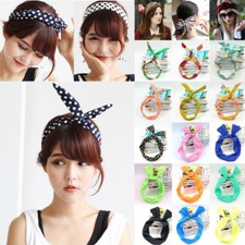 Multifunktion Hasenohren Haarband POLKA DOTS Rockabilly Draht biegbar Stirnband 